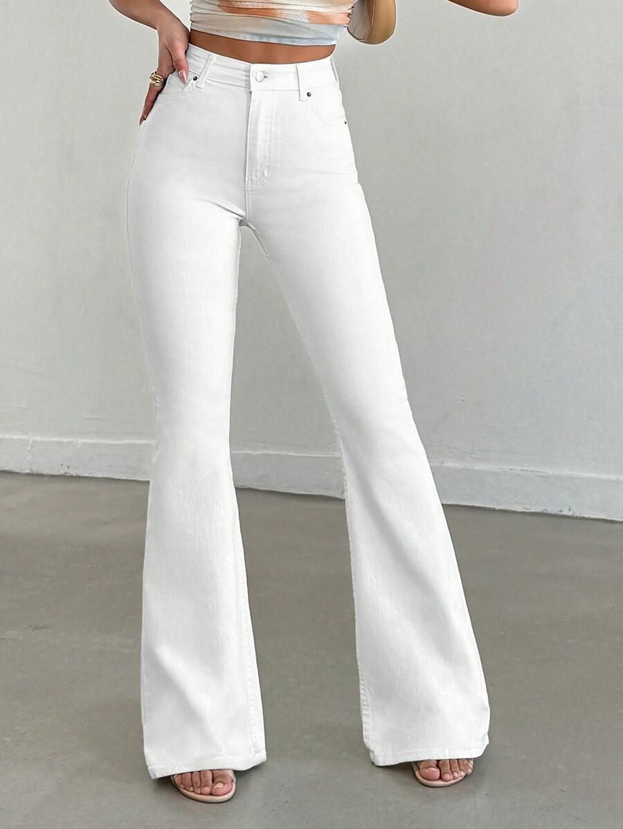 BIAŁE SPODNIE JEANS