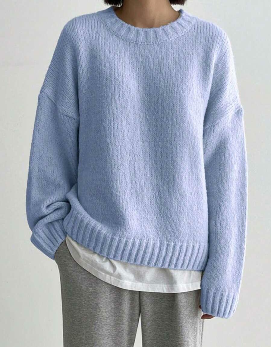 NIEBIESKI SWETER OVERSIZE 