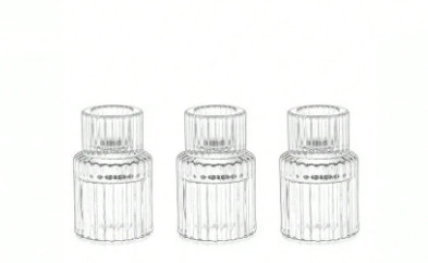 RYFLOWANY ŚWIECZNIK 3-PACK