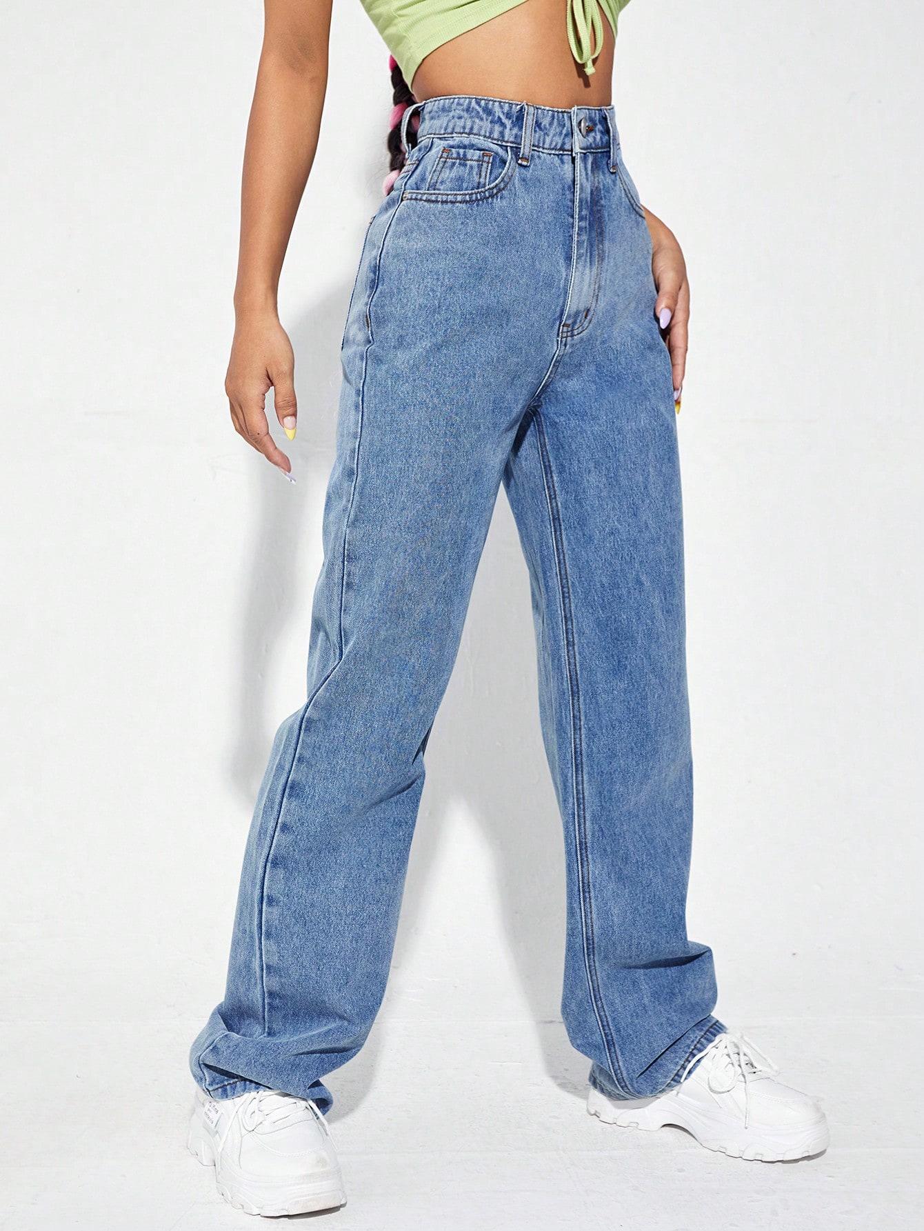 NIEBIESKIE PROSTE JEANSY