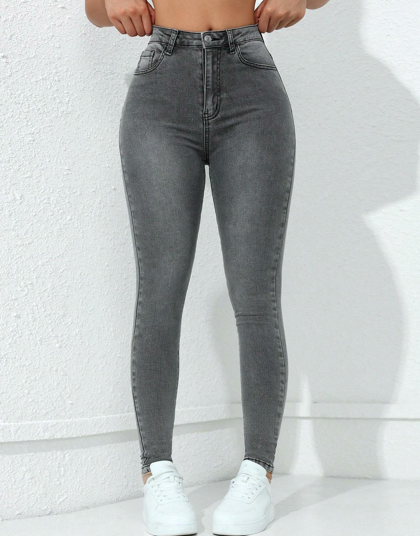 SZARE SPODNIE JEANS RURKI 