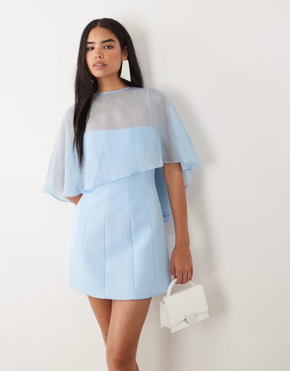niebieska mini sukienka