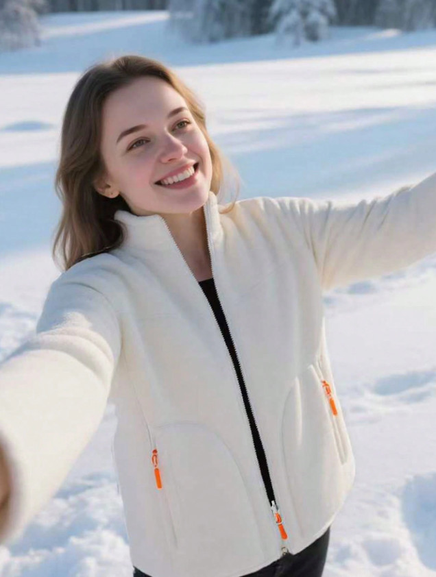 BIAŁA BLUZA POLAR