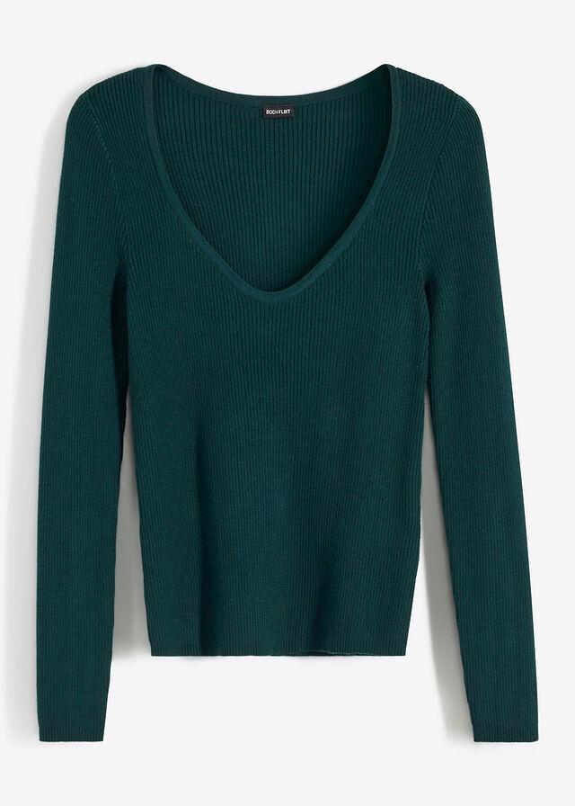 SWETER Z DEKOLTEM W SERCE
