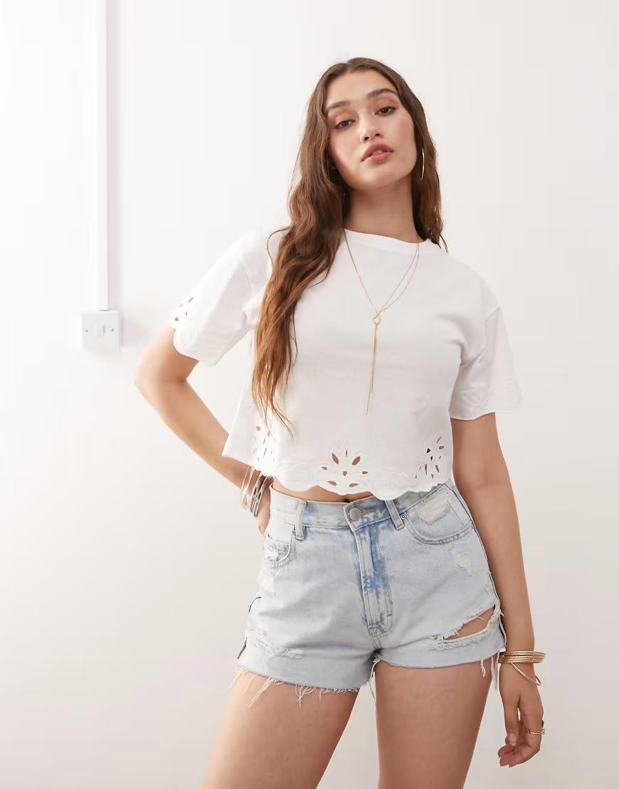 biały t-shirt krótki rękaw