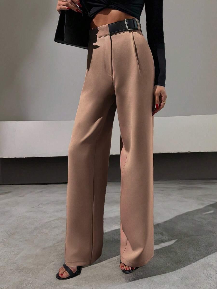 brązowe eleganckie spodnie 