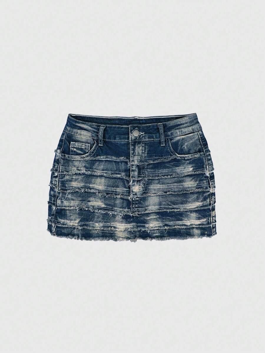 NIEBIESKA MINI SPÓDNICA JEANS 
