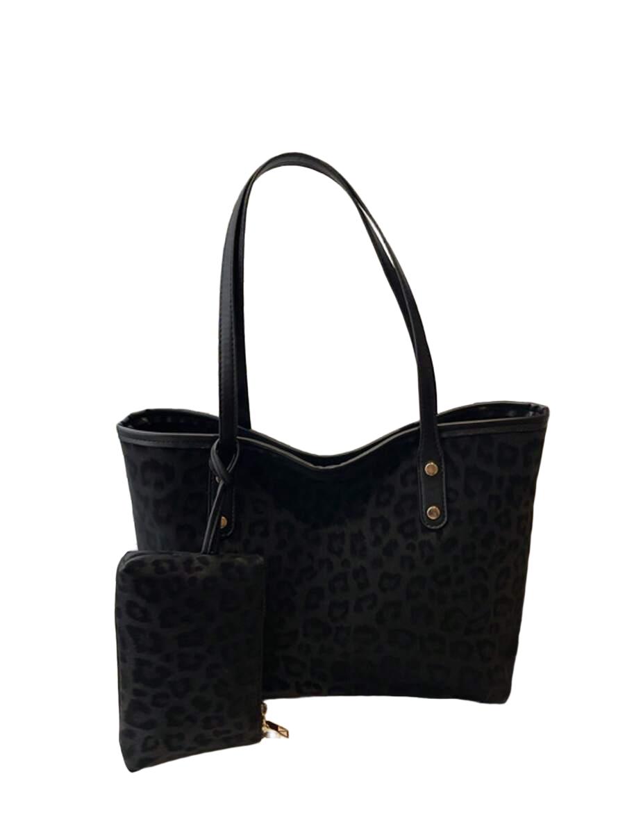 czarna torebka animal print