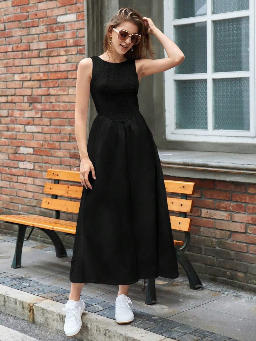 czarna sukienka do połowy łydki