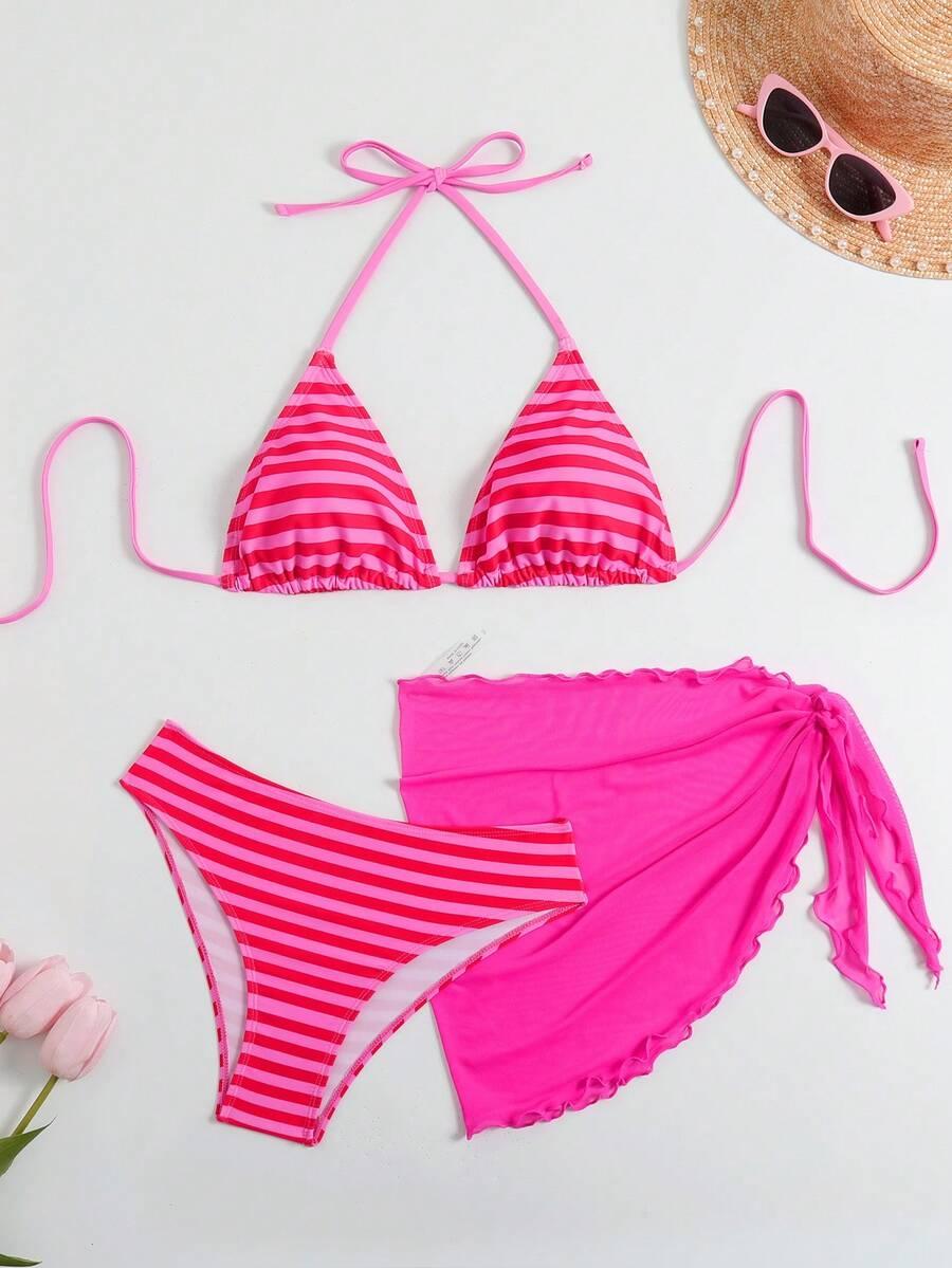 dwuczęściowy kostium bikini pareo komplet