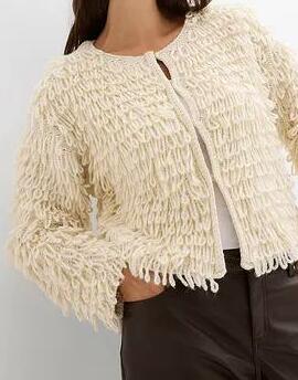 SWETER ROZPINANY Z GRUBEJ DZIANINY