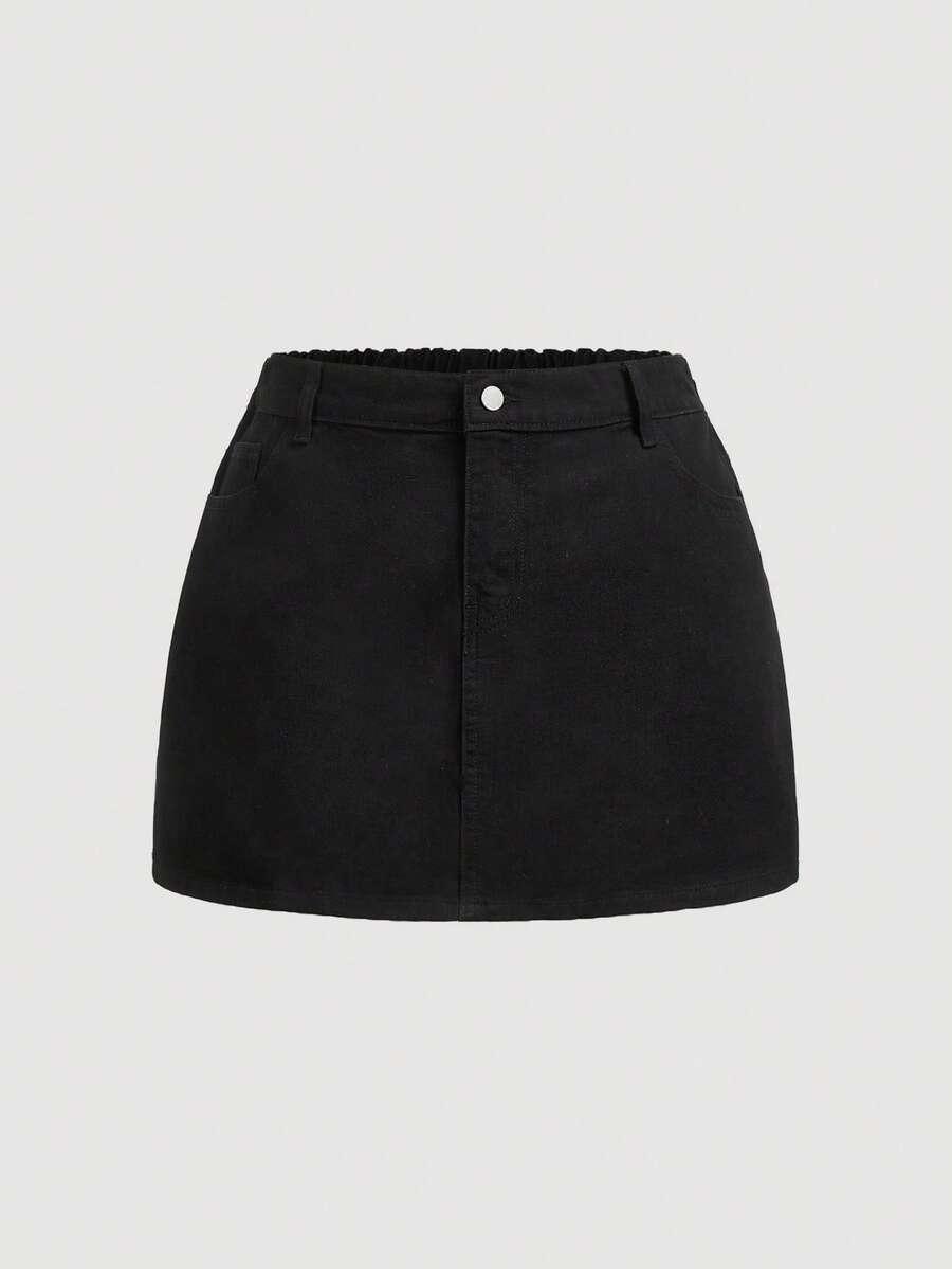 CZARNA MINI SPÓDNICA JEANS 