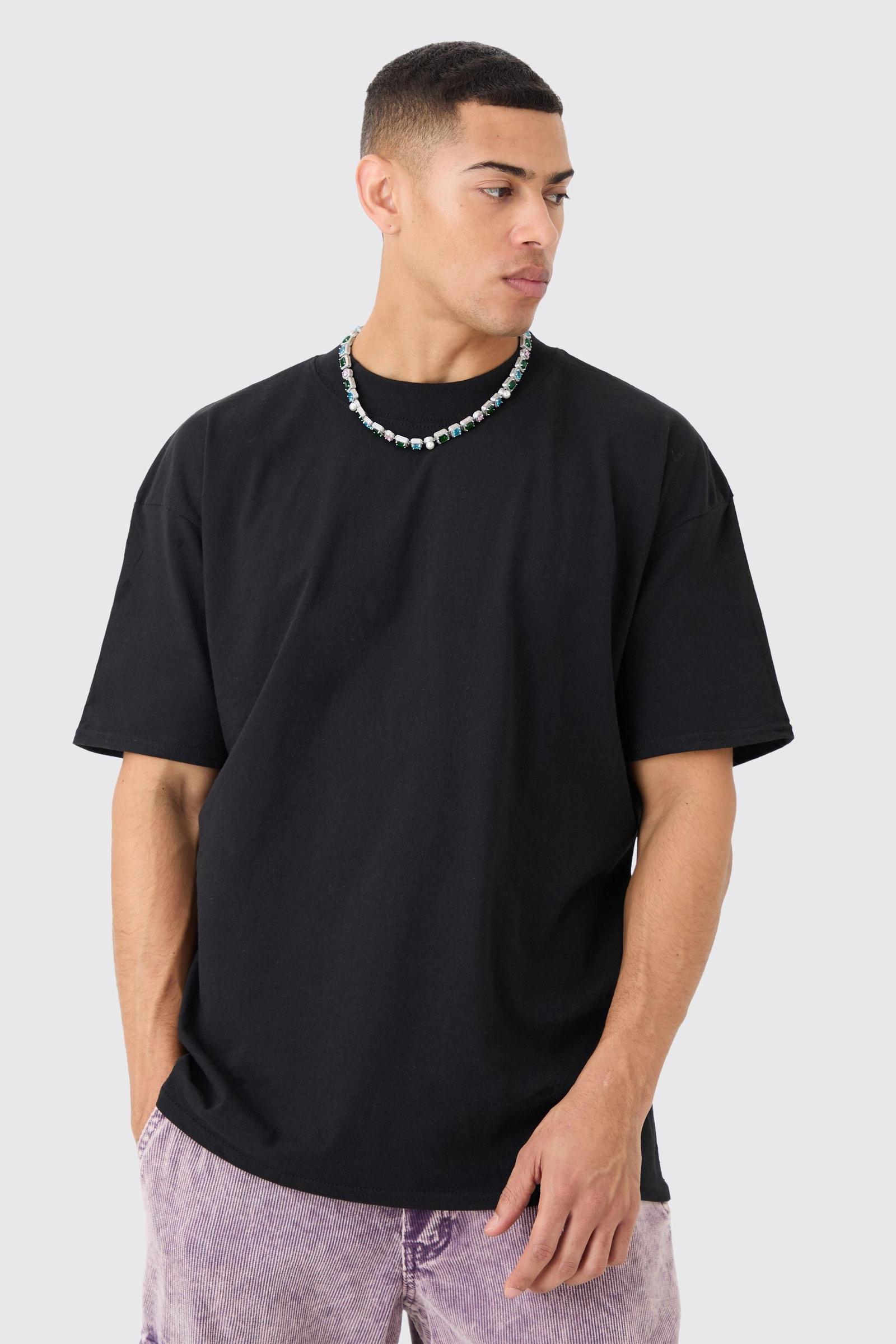 czarny t-shirt print 
