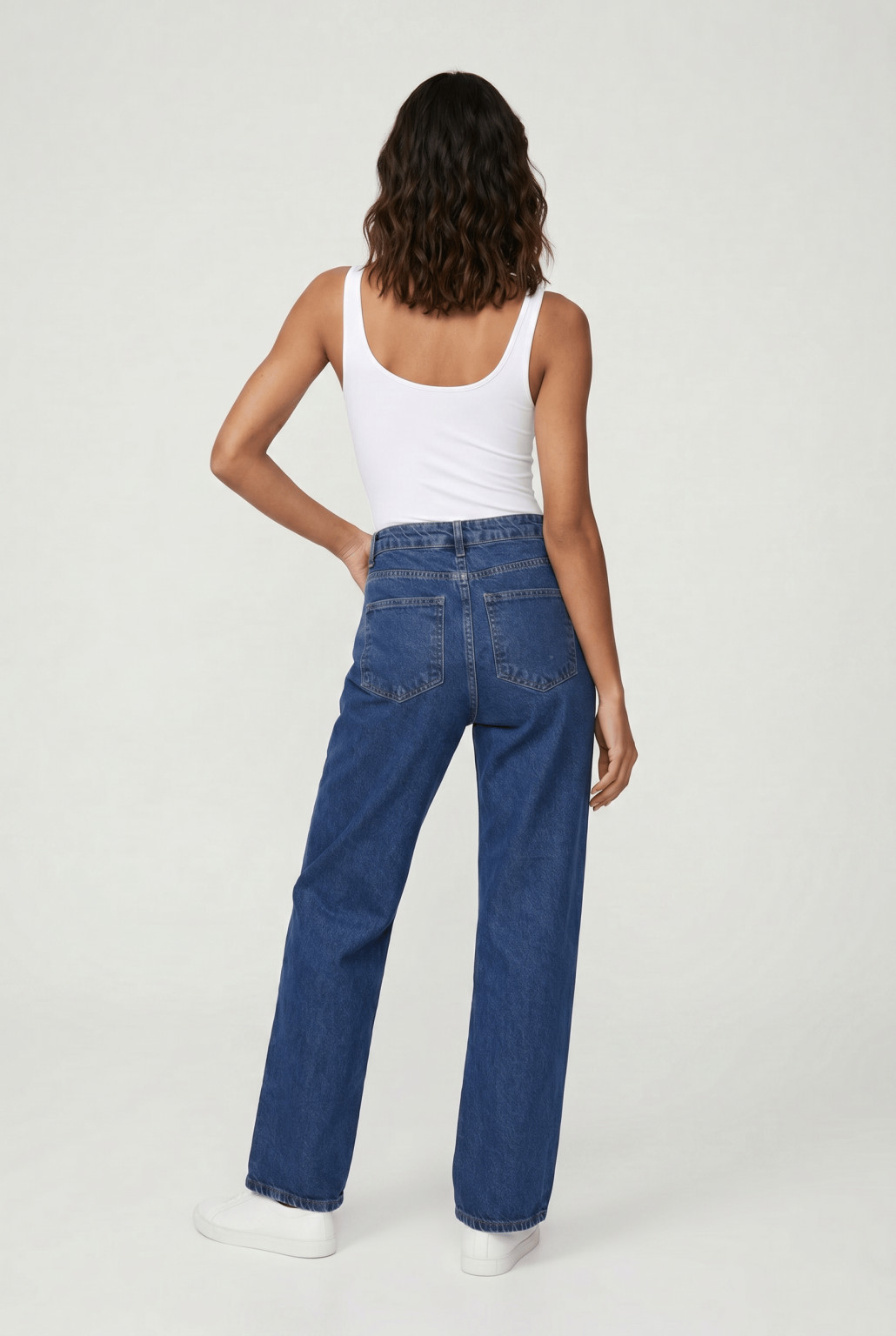 niebieskie PROSTE SPODNIE JEANS