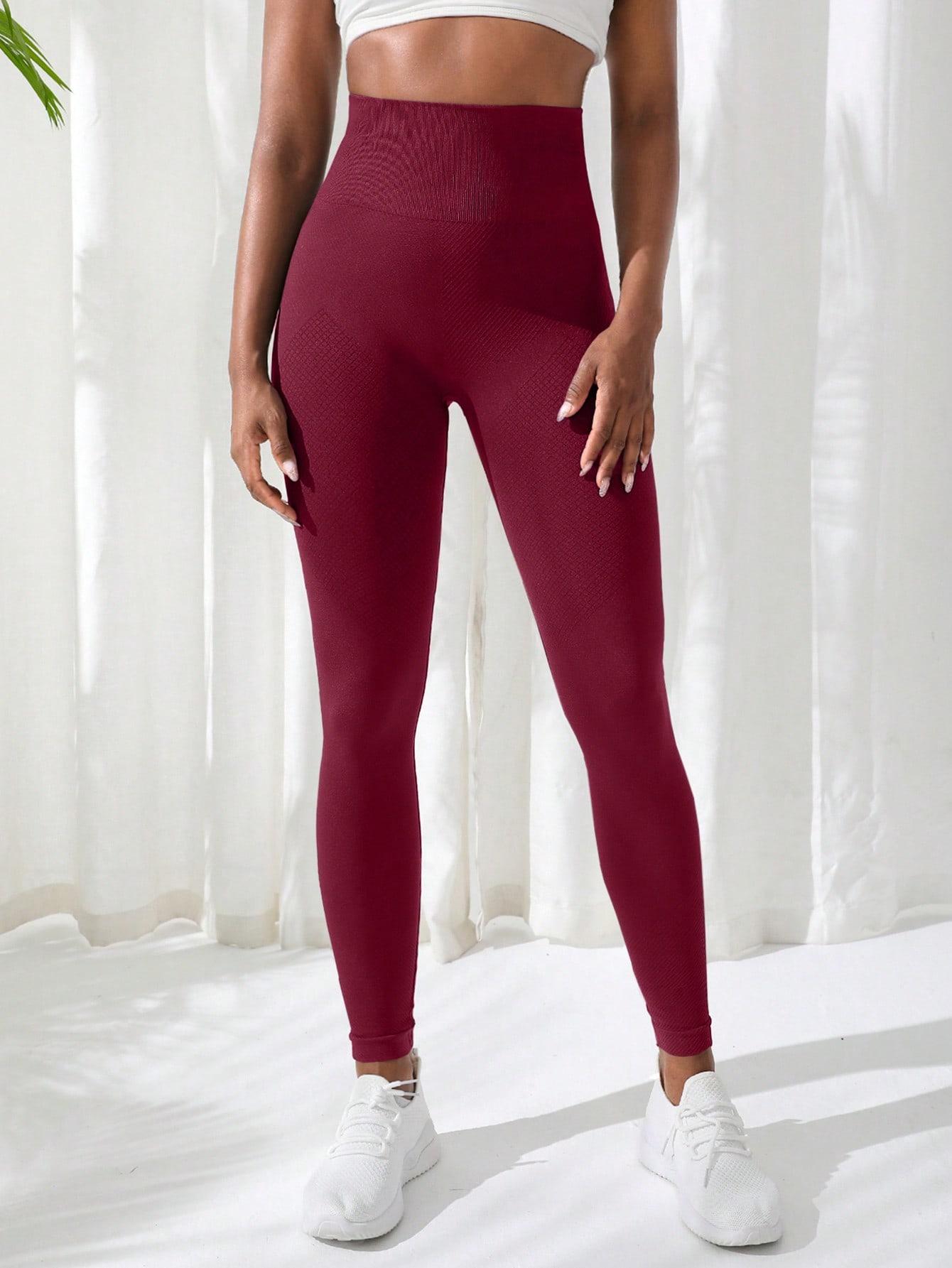 BORDOWE LEGGINSY wysoki stan