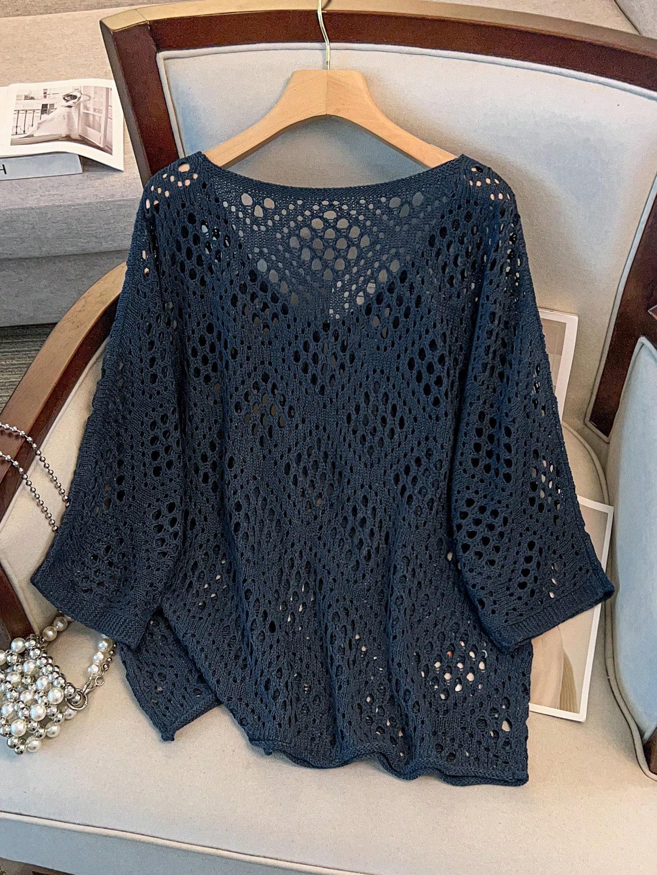 niebieski SWETER v-neck