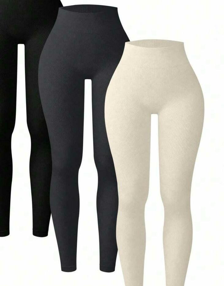 prążkowane legginsy 2-pack