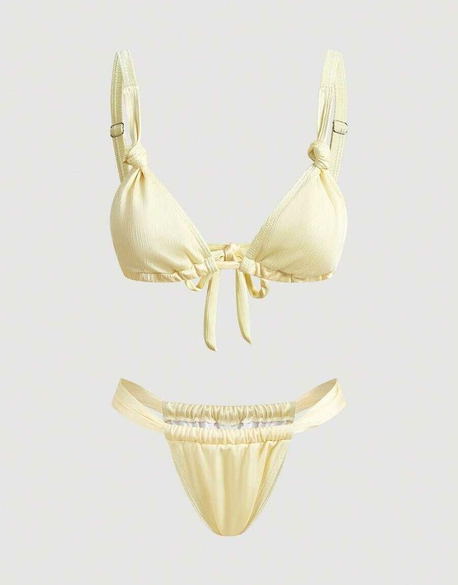 żółte bikini komplet