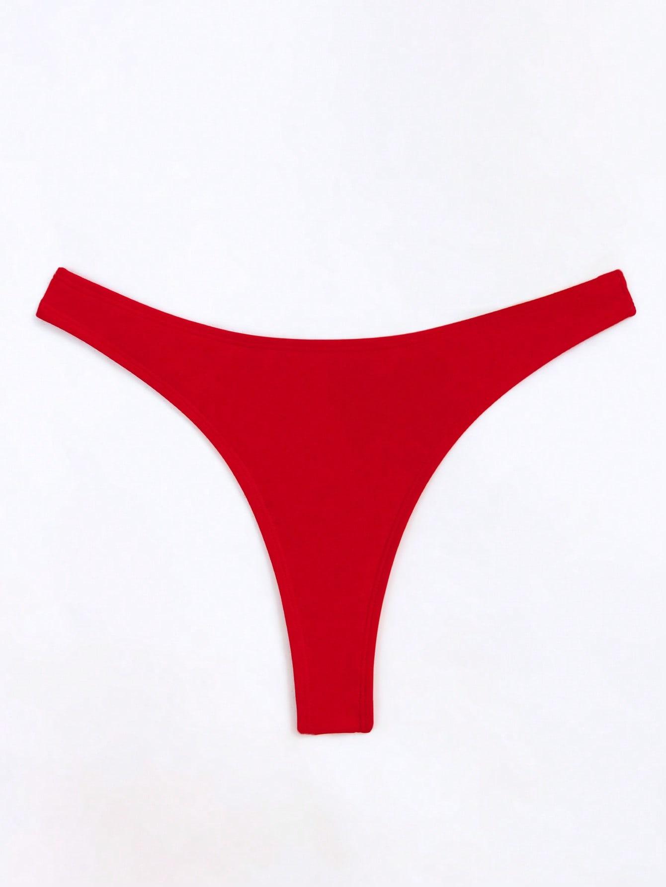 czerwony dół od bikini 