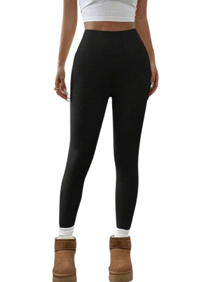 CZARNE OCIEPLANE LEGGINSY