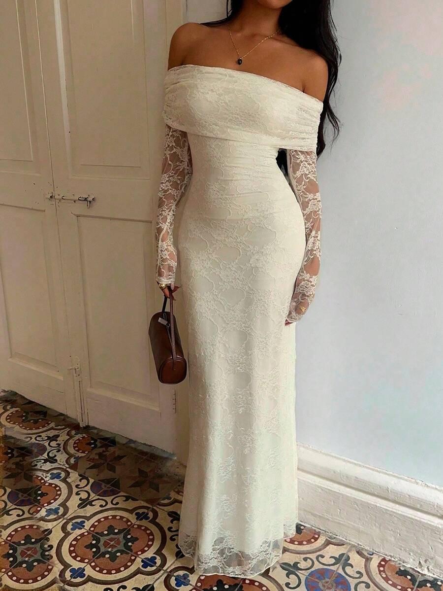 kremowa koronkowa sukienka 