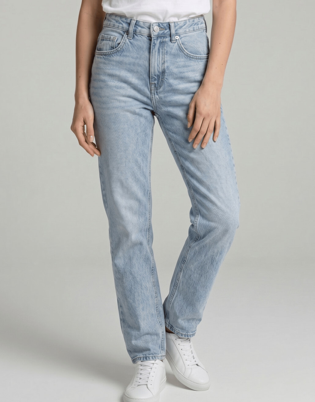 proste spodnie jeans wysoki stan