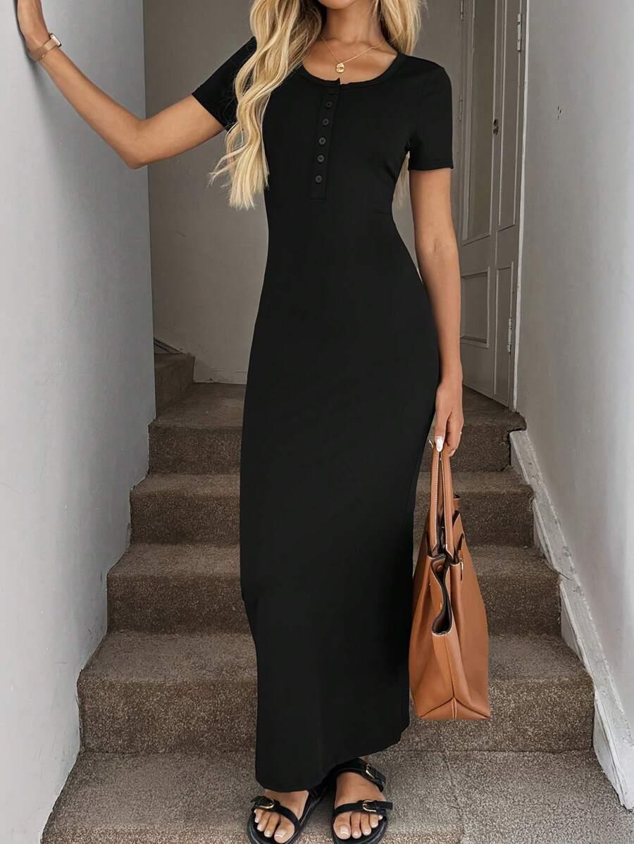 CZARNA MAXI SUKIENKA