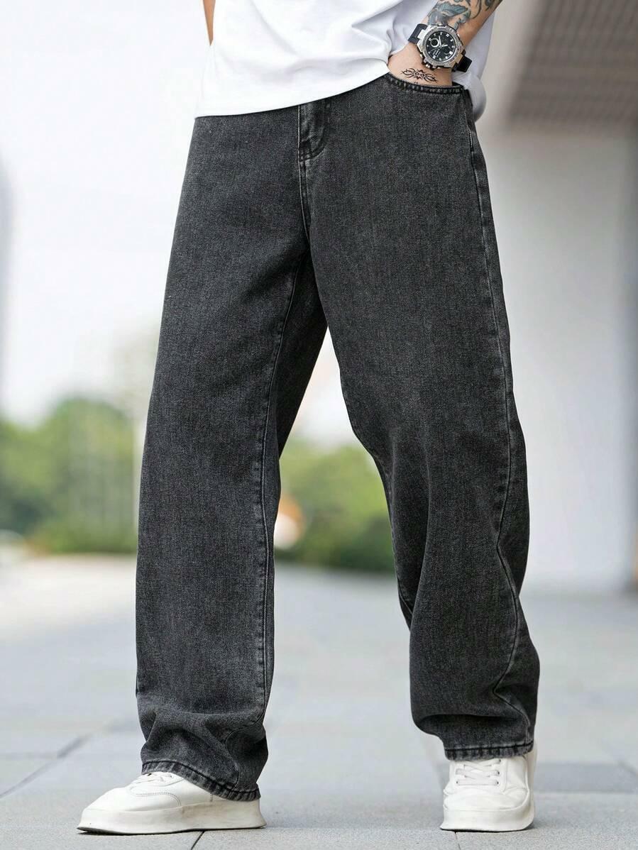 SZARE SPODNIE JEANS KIESZENIE
