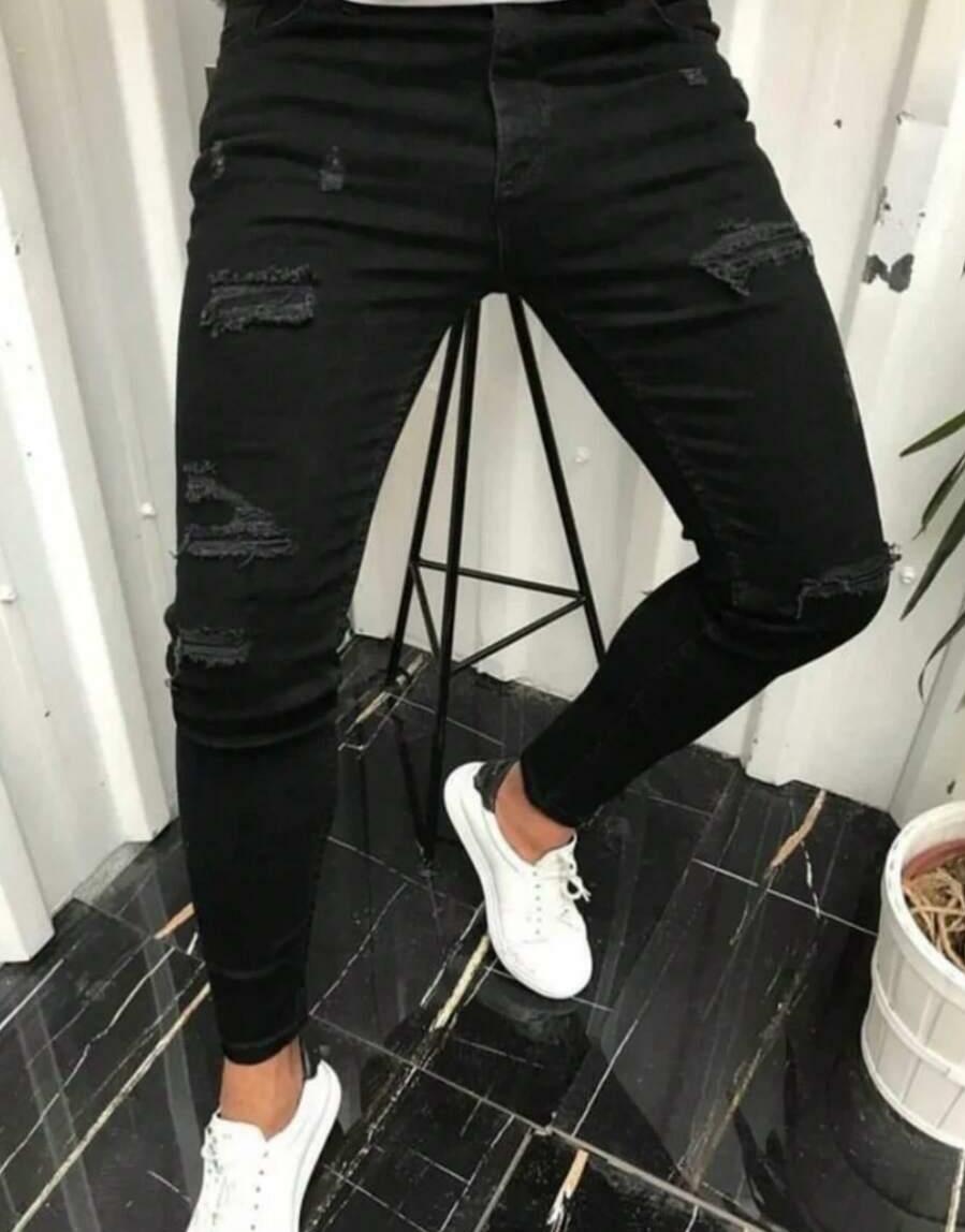 CZARNE SPODNIE JEANS