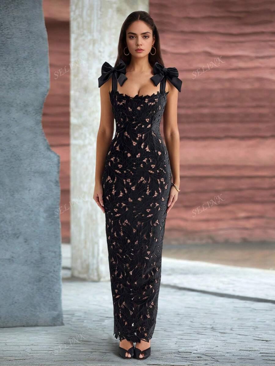 CZARNA MAXI SUKIENKA