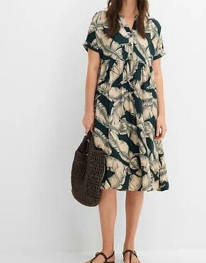 MIDI KAFTAN SUKIENKA MIĘKKI WYKONANA Z WISKOZY