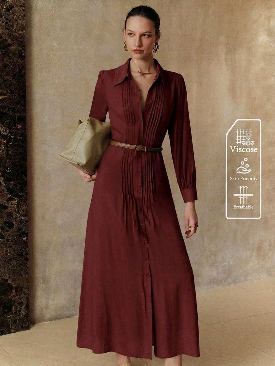 BRĄZOWA SUKIENKA KOŁNIERZ