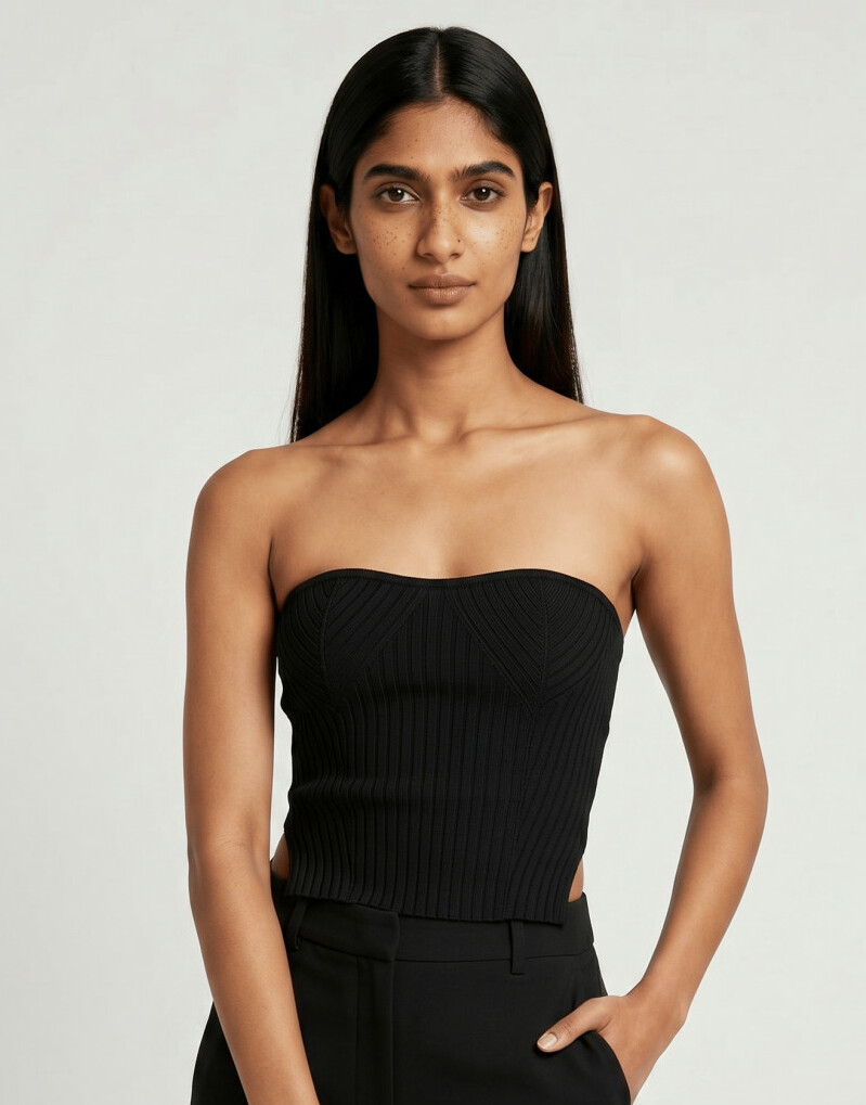 czarny crop top tuba