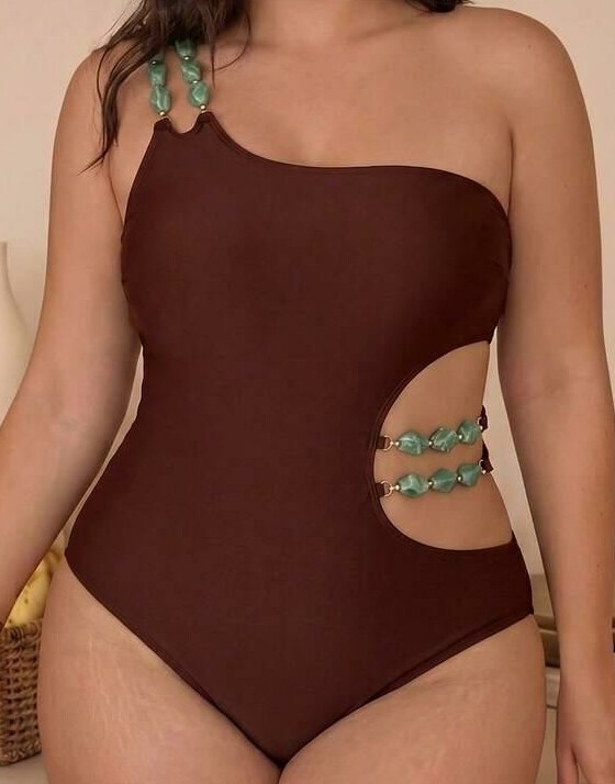 brązowy JEDNOCZĘŚCIOWY STRÓJ KĄPIELOWY monokini