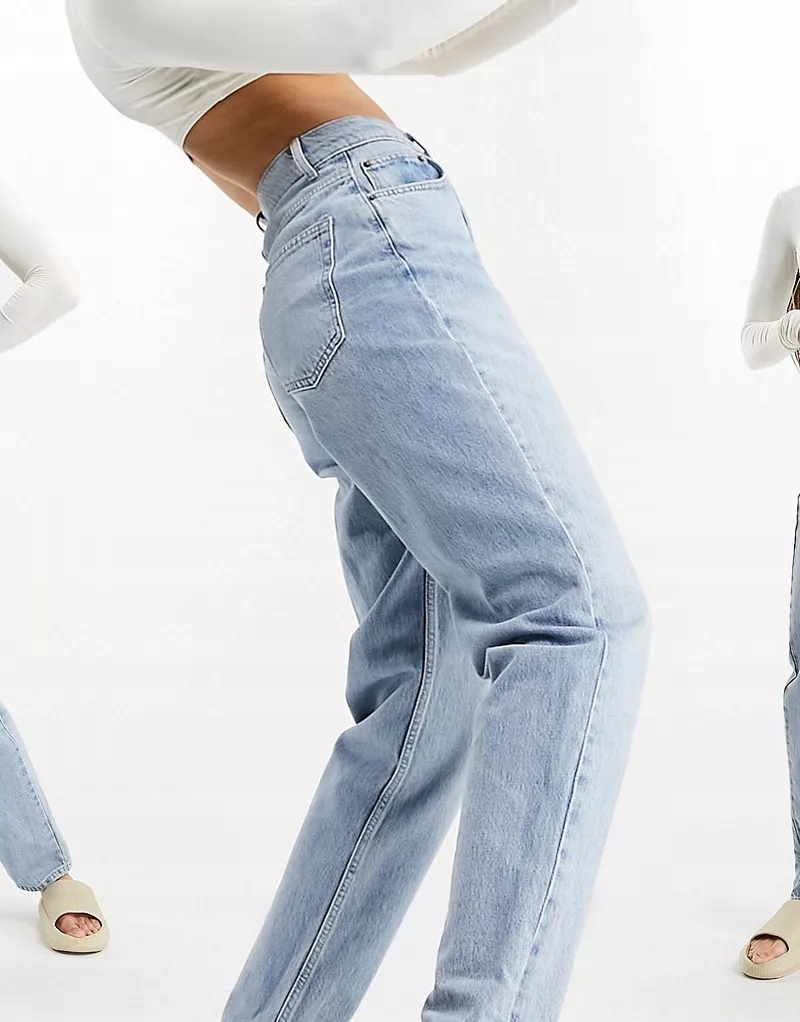  SPODNIE MOM JEANS WYSOKI STAN KIESZENIE 