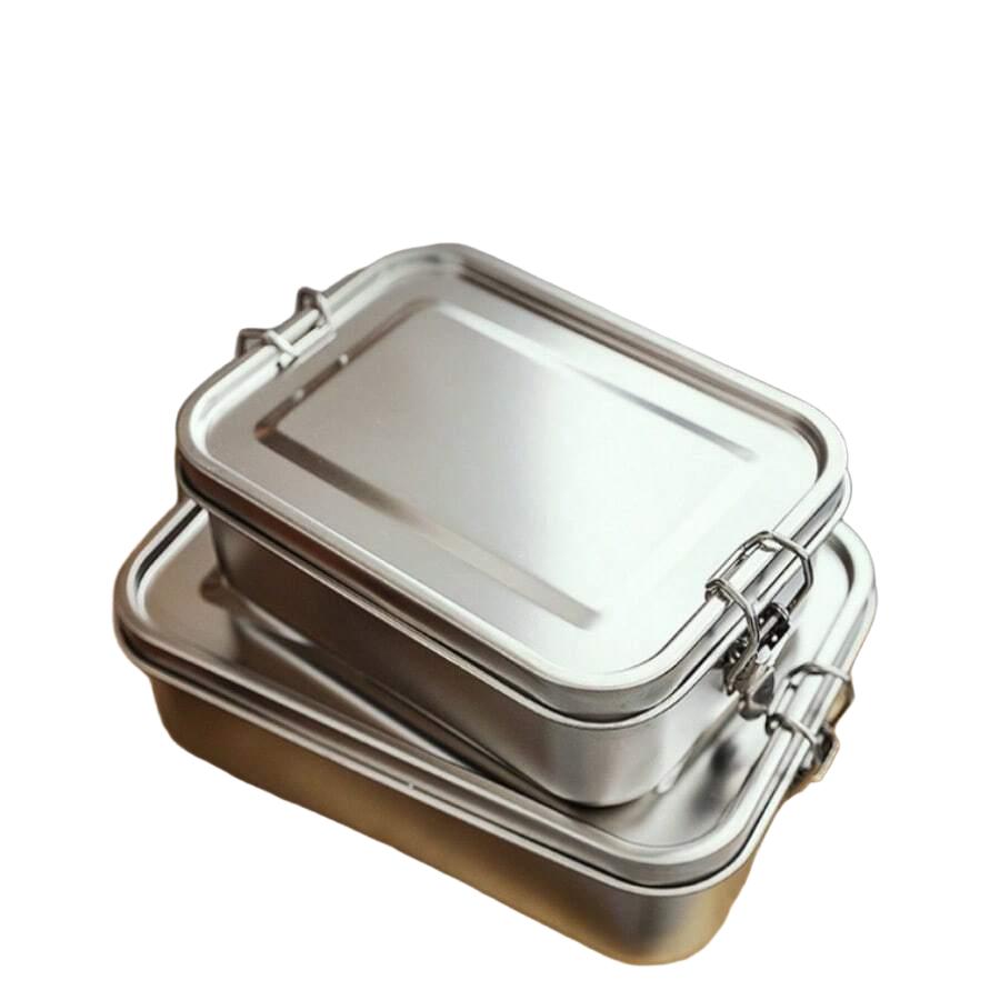srebrne pudełko lunchbox