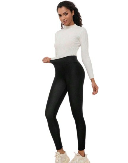 CZARNE OCIEPLANE LEGGINSY 
