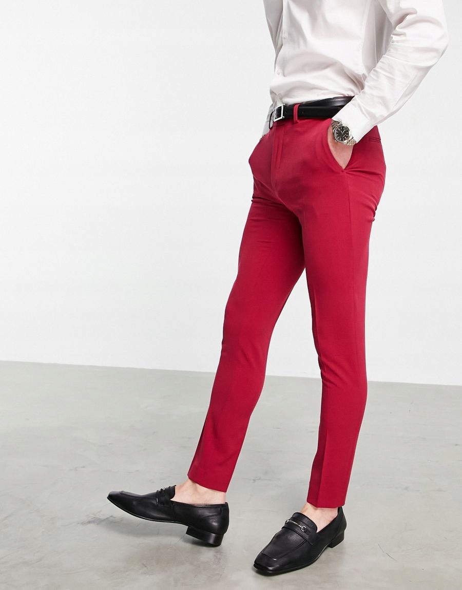 CZERWONE ELEGANCKIE SPODNIE 