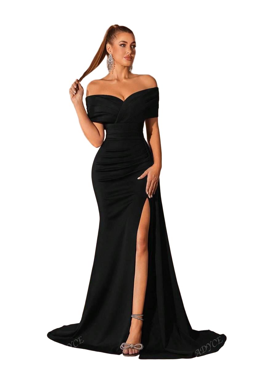 ELEGANCKA SUKNIA MAXI Z ODKRYTYMI RAMIONAMI