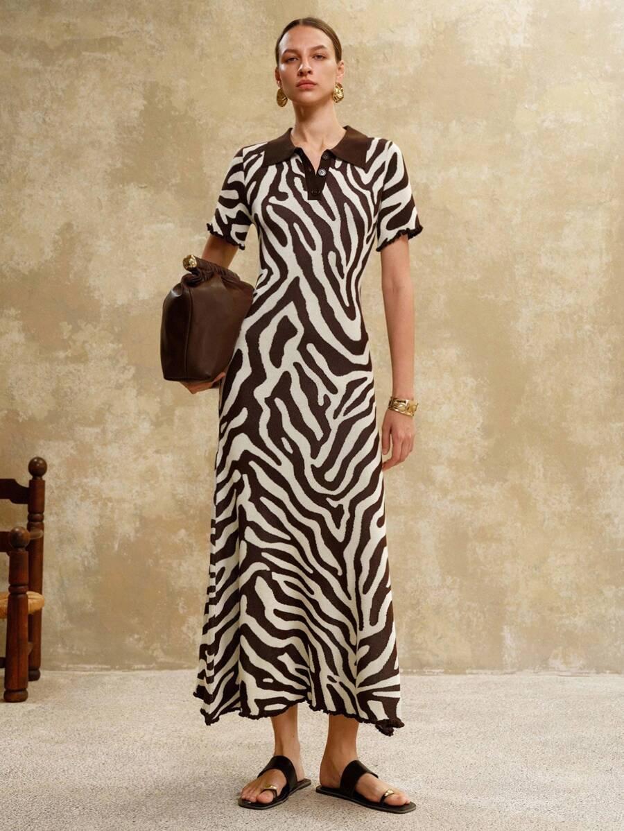 maxi sukienka krótki rękaw v neck