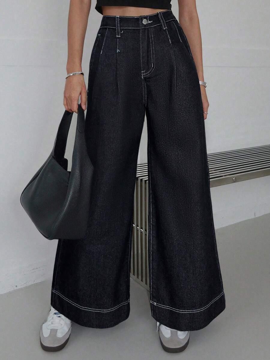 CZARNE SPODNIE JEANS