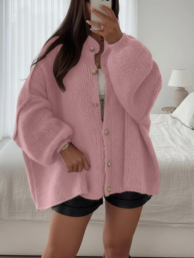 RÓŻOWY SWETER KARDIGAN 