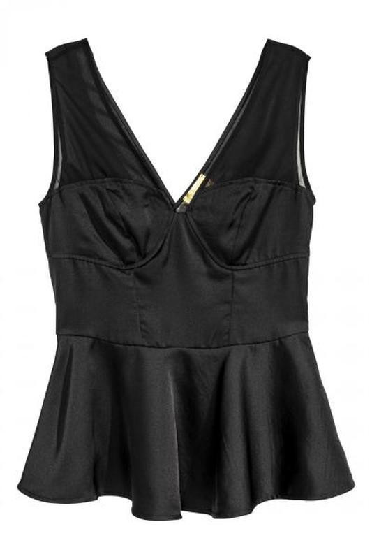 czarny top falbana