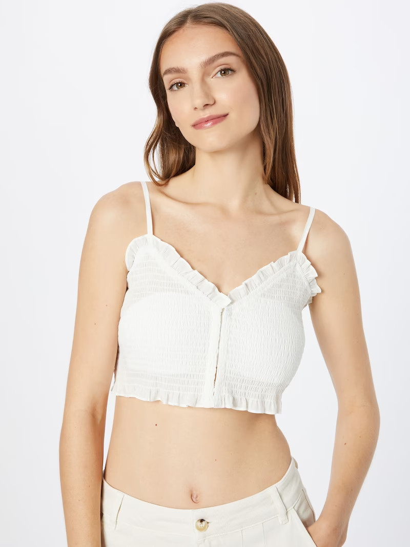 BIAŁY CROP TOP NA RAMIĄCZKACH