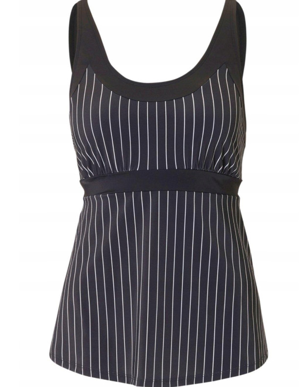 czarna góra od bikini tankini wzór paski 
