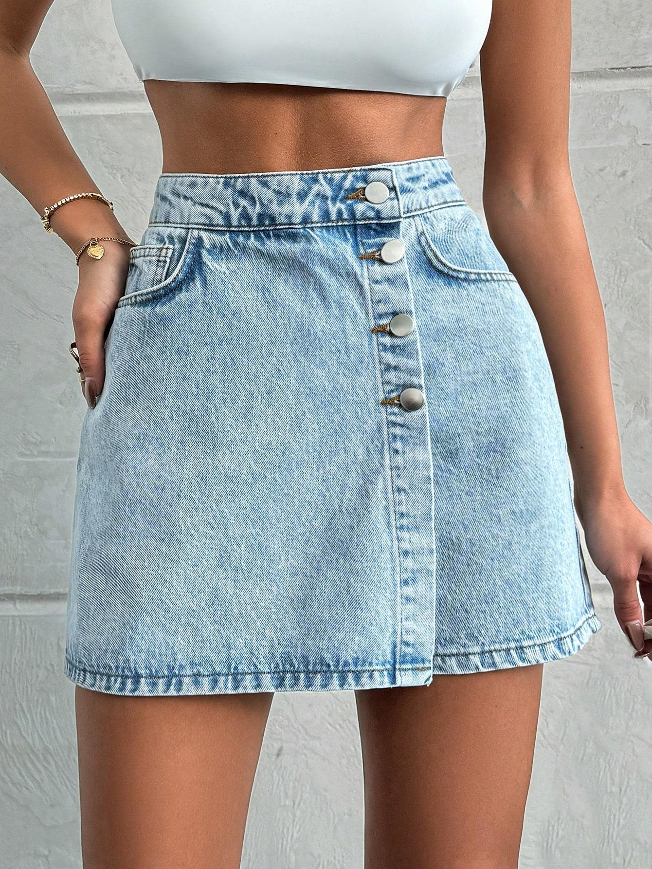 NIEBIESKIE SPÓDNICO-SPODENKI JEANS