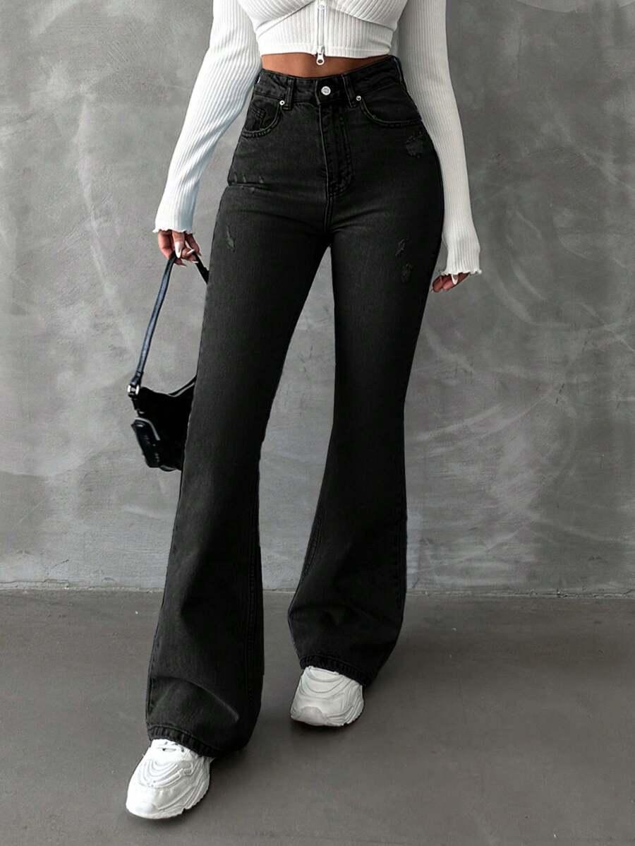 CZARNE SPODNIE JEANS