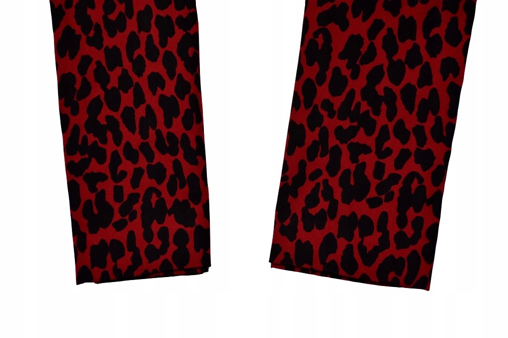 spodnie animal print suwak kieszenie casual 