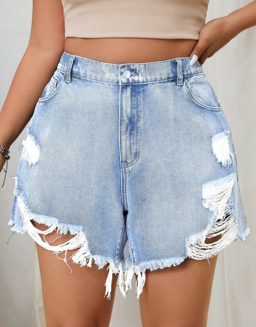 spodenki jeans przetarcia