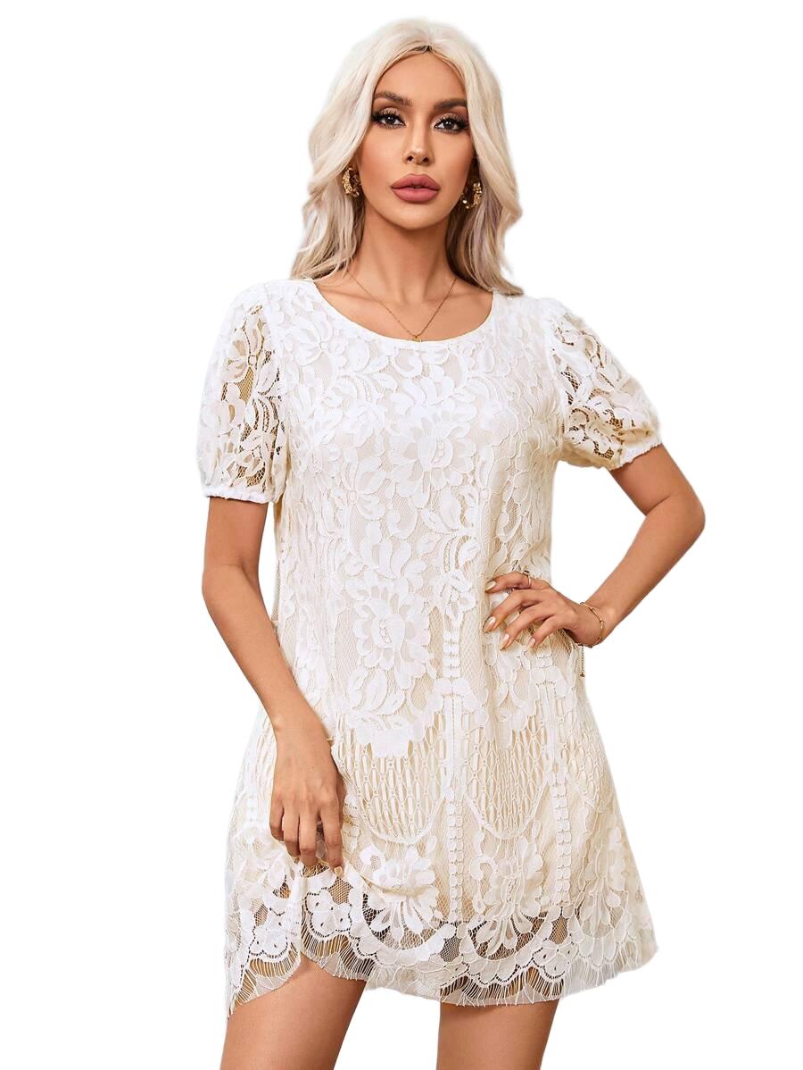 ELEGANCKA KORONKOWA SUKIENKA MINI 